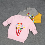 Cardigan Girls Winter Kids Sweater Balls Design Baby Knitted Cardigans Casual Toddler Boys Sweater Woolen Fleece Girls Sweater