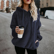 Women's Fleece Hoodies Long Sleeve Hooded Pullover Sweatshirt Autumn Winter Warm Zipper Pocket Coat Female Sweatshirt