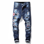 men jeans famous D2 Men slim jeans pants men's denim trousers zipper blue hole Pencil Pants