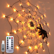 Halloween Led Spider Web String Light 5v Remote Control 8 Modes Net Mesh Atmosphere Lamp Outdoor Indoor Party Led Light