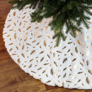 New White Plush Christmas Tree Skirt