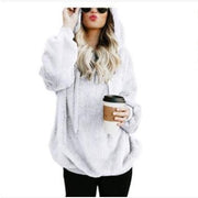 Women's Fleece Hoodies Long Sleeve Hooded Pullover Sweatshirt Autumn Winter Warm Zipper Pocket Coat Female Sweatshirt