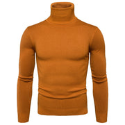 Winter Warm Basic Thermal Turtleneck Sweater Men's Solid Color Slim Fit Clothes Pullover Top