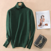 Fall/winter high neck mink sweater women pullover sweater