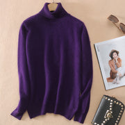 Fall/winter high neck mink sweater women pullover sweater