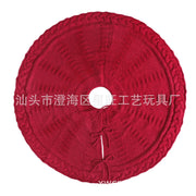 Christmas Knitted Tree Skirt Red Decorations