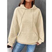 Fashion Waffle Hoodie Sweater Women's Sports Sweatshirt Casual Long Sleeve Tops Women's Clothing