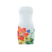 Women's Tube Top Flower Print Slim Sheath Short Dress