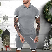 Men's Short Sets 2 Piece Outfits Polo Shirt Fashion Summer Tracksuits Casual Set Short Sleeve And Shorts Set For Men