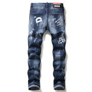 men jeans famous D2 Men slim jeans pants men's denim trousers zipper blue hole Pencil Pants