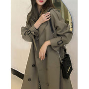 Women Trendy Trench Coat, Double Breasted Coat, Korean Women's Trench Coat, Elegant Oversize Trench Coat, Spring Clothing, Women's Clothing