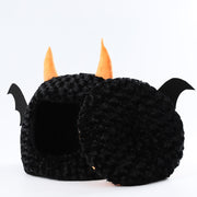 Halloween Little Devil Pet Nest Short Plush Fully Enclosed Warm