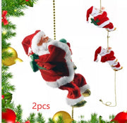 Electric Santa Claus Climbing Ladder Plastic