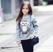 Sweatshirts Sweater for Girls Children's Girl Coats Cartoon Owl Clothes for Autumn Winter Fleece Lined