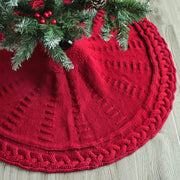 Christmas Knitted Tree Skirt Red Decorations