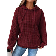 Fashion Waffle Hoodie Sweater Women's Sports Sweatshirt Casual Long Sleeve Tops Women's Clothing