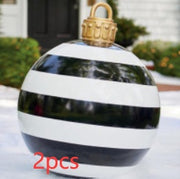 Christmas Ornament Ball Outdoor PVC 60CM Inflatable Decorated Ball PVC Giant Big Large Balls Xmas Tree Decorations Toy Ball