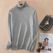 Fall/winter high neck mink sweater women pullover sweater