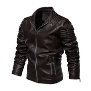 Men Leather Jacket Winter And Autumn Motorcycle PU Warm Fashion Coat