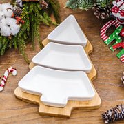 4Pcs Christmas Tree Ceramic Plates 3