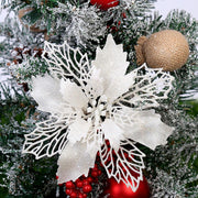 Glitter Artificial Christmas Flowers Christmas Tree Decorations For Home Fake Flowers Xmas Ornaments New Year Decoration