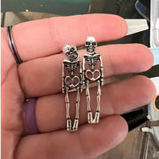 Halloween Earrings Skull Simulation Human Skeleton Detachable Stud Earrings