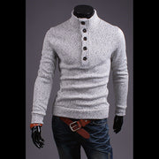 Men's Fashion Trendy Turtleneck Buttons Sweater