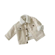 Kids' Overcoat Winter New Korean Style Fleece-lined Thickened Lamb Wool Corduroy Clothes