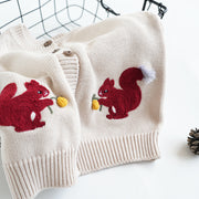 Knitwear Kids' Sweater Cotton Thread Clothing Squirrel Embroidery