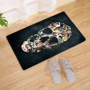 Halloween Flannel Floor Mat Bathroom Toilet Door Non-slop Mats Skull Absorbent Printing Floor Mat