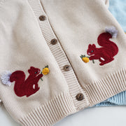 Knitwear Kids' Sweater Cotton Thread Clothing Squirrel Embroidery