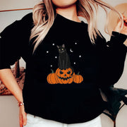 Halloween Evil Pumpkin Head Print Sweatshirt