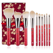 Christmas Portable Makeup Brush With Red Handle