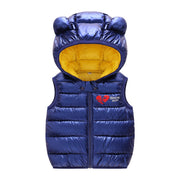 Children Warm Down Vest Autumn Baby Boys Girls Sleeveless Waistcoat Kids Outerwear Vests Children Hooded Jackets