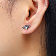 Black Vampire Gothic Bat Stud Earrings European And American Halloween Accessories