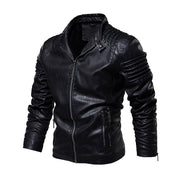 Men Leather Jacket Winter And Autumn Motorcycle PU Warm Fashion Coat