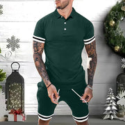 Men's Short Sets 2 Piece Outfits Polo Shirt Fashion Summer Tracksuits Casual Set Short Sleeve And Shorts Set For Men