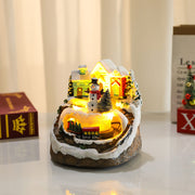 Christmas Rotating Resin Luminous Music Box Ornaments