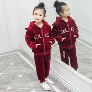 Girls Autumn And Winter Outfits Gold Velvet Thickening