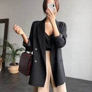 Women's Drape Black Suit Jacket Women Korean Style