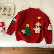 Round Neck Christmas Striped Autumn And Winter New Kids' Sweater Women