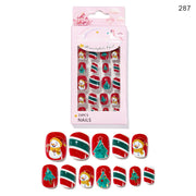 Christmas Cute Children Nails 24 Pieces Wearable