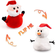 Santa Plush Snowman Plush Toy Reversible Christmas Santa Claus Double Side Stuffed Plushie Soft Doll New Year Birthday Gift for Kids