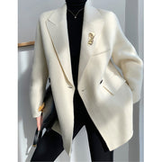 Double-faced Cashmere Coat Cocoon-shaped Hepburn Style Small Woolen Blazer Women's Short