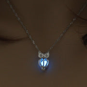 Halloween glow owl necklace