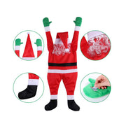 Santa Claus Climbs The Wall To Decorate Clothes Ornaments Gifts Christmas Decoration