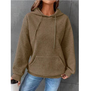 Fashion Waffle Hoodie Sweater Women's Sports Sweatshirt Casual Long Sleeve Tops Women's Clothing