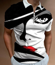 Shirts For Men Face Art Print Short Sleeve T-shirts Streetwear Men's