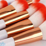 Christmas Portable Makeup Brush With Red Handle