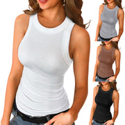 Basic Shirt Round Neck Sleeveless Tops Camisole Women Casual Sport Vest Summer